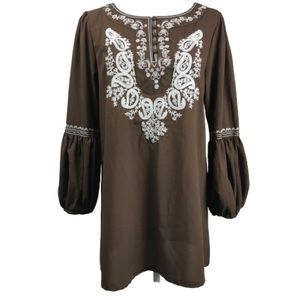 Lady Noiz Embroidery Puff Sleeve Cottagecore Tunic
